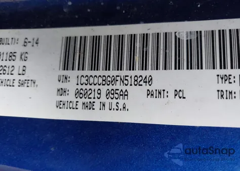 2015 Chrysler 200 S from USA, damaged, VIN 1C3CCCBG0FN518240